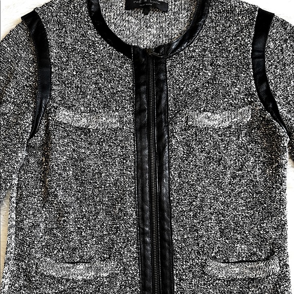 Rag&Bone Zip Sweater with leather trim- Size:Small - Picture 4 of 4